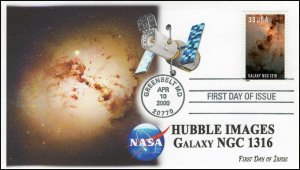 AO-3388, 2000, Hubble Images, First Day Cover, Add-on Cachet, Galaxy NGC 1316.