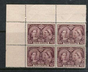 Canada #57 Extra Fine Never Hinged UL Margin Corner Block **With Cert.**