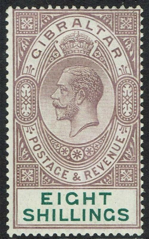 GIBRALTAR 1921 KGV 8/- 