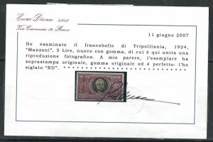 Tripolitania 11-16 Sas 11-16 Manzoni MNH F/VF 1924 SCV $1530.00