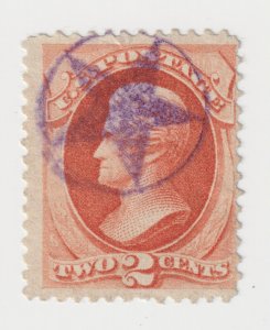 Fancy Cancel Purple Star with Circle Sc #178/183 2 Cent 1875-1879