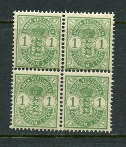 DANISH WEST INDIES SCOTT# 21 MINT NEVER HINGED BLOCK OF 4 AS SHOWN III CV $12.50