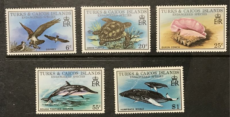 Turks & Caicos #380-4  MNH set, endangered species, issued 1979