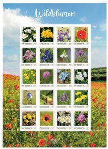 Austria 2025 MNH Stamps Mini Sheet Wild Flowers
