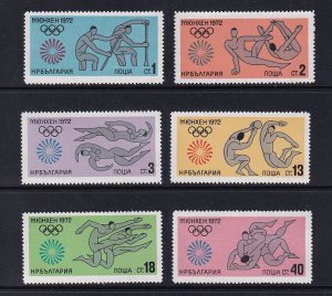 Bulgaria  #2034-2039  MNH  1972  Olympic Games Munich