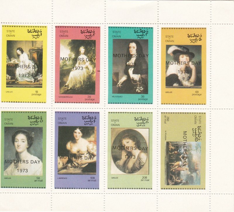 State of Oman, Paintings, 5, Mini Sheets, Mint NH
