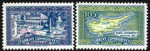 Turkey #1484-85  MNH - Cyprus Republic Independence (1960)