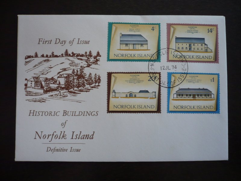 Postal History - Norfolk Island - Scott# 159,165,167,171 - First Day Cover