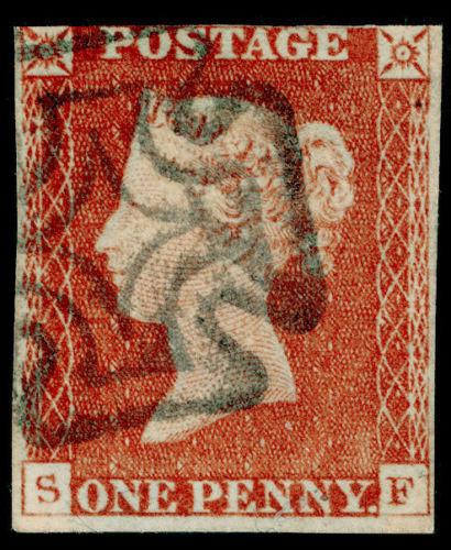 Sg8, 1d red-brown PLATE 33, good used. DUBLIN MX. Cat £150. SF