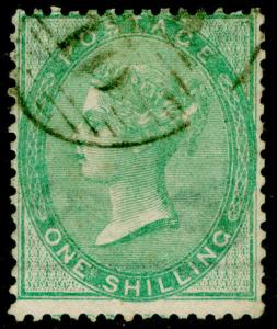 Sg72, 1s green, FINE used. Cat £310.