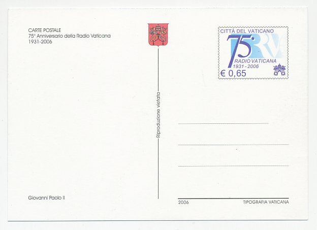 Postal stationery Vatican 2006 Radio Vatican - Pope John Paul II