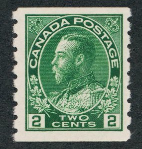 CANADA 128 MINT VF LH 2c PERF 8 VERTICAL COIL SGLE.