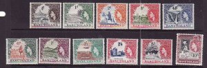 Definitive set-unused-hinged-Basutoland-SC#46-56-1954-QEII-