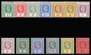 Gilbert & Ellice Is 1912 KGV set complete (£1 with Cert) MLH. SG 12-24. Sc 14-26
