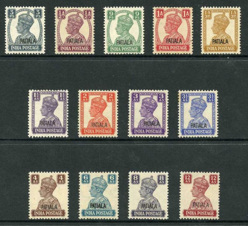 ICS PATIALA SG103/115 1940 Set of 13 M/Mint