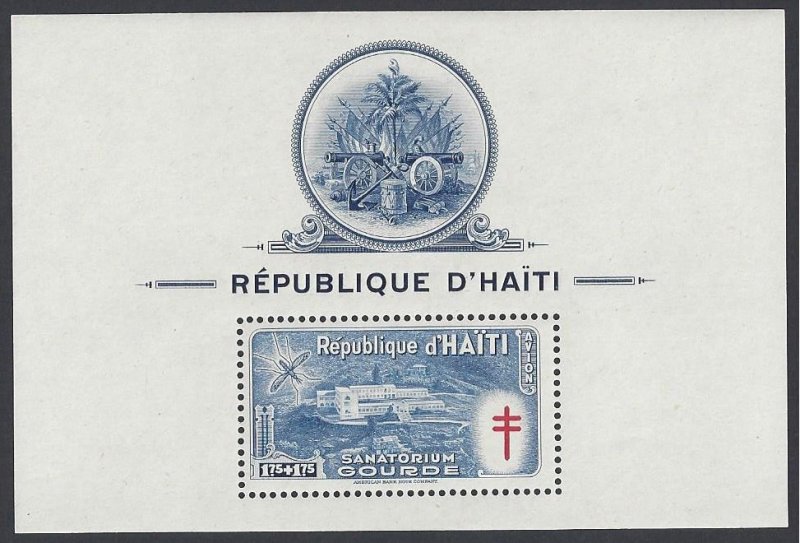 Haiti #CB7a & 8a, 2 ss, airmail semi postal, sur tax to fight TB & malaria