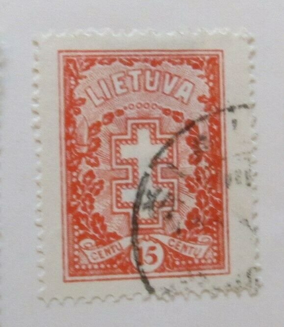 A11P5F57 Litauen Lituanie Lithuania 1929 Wmk Webbing 15c used