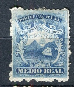 COSTA RICA; 1863-75 classic Coat of Arms issue Mint hinged Shade of 1/2r.