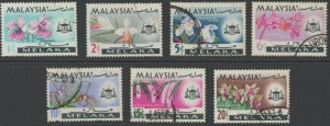 Malaysia Malacca 67-73 (71 pulled erf) used Orchid Flower (2211 88)