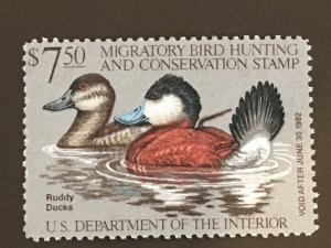 RW48 1981 Federal Duck Stamp Ruddy Ducks VF MNH $7.50 APS LIFE MEMBER