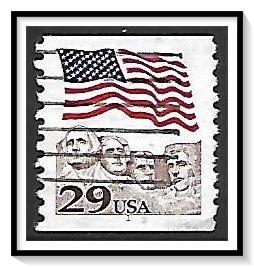 US #2523 Flag Over Mt Rushmore Coil Plate #1 Used
