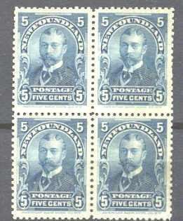 Newfoundland 85 unused(no gum) bl. of 4/SCV160