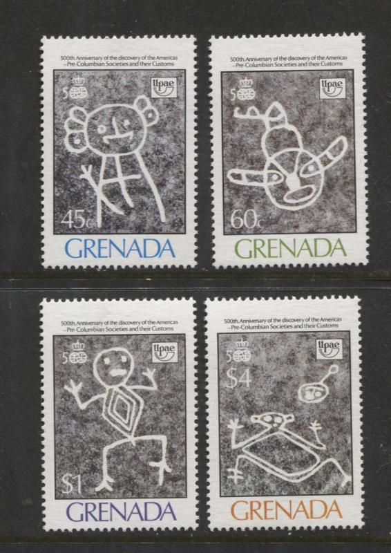 Grenada-Scott 1766-69 -Discovery of America Issue -1989- MNH- Set of 4 Stamps