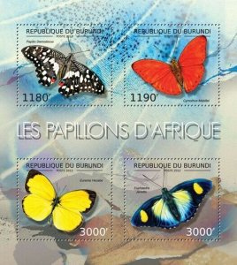 BURUNDI 2012 - Butterflies of Africa II M/S. Official issues.