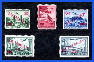 1941 - Serbia - Scott n.  2NC11 / 2NC15 -  MNH - SE- 17 - 02