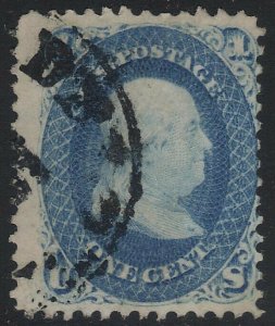 US Scott # 63 1c Franklin Used / CDS Cancel