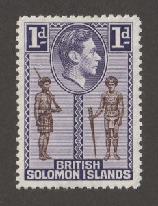 Soloman Islands, stamp, scott#68,  mint, hinged,  1d, policeman