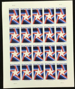 5542    Drug Free USA     MNH Forever sheet of 20      FV $13.60  Issued  2020