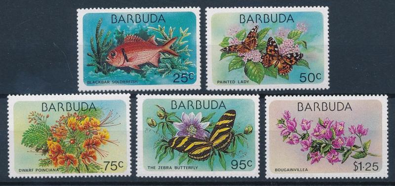 [62620] Barbuda 1978 Flora Flowers Blumen - Butterflies, Fish  MNH