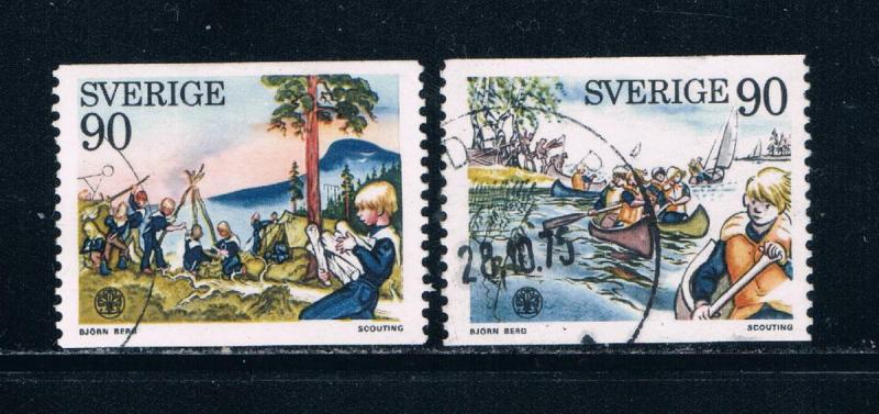 Sweden 1137-38 Used set Boy Scouts 1975 (S0758)+