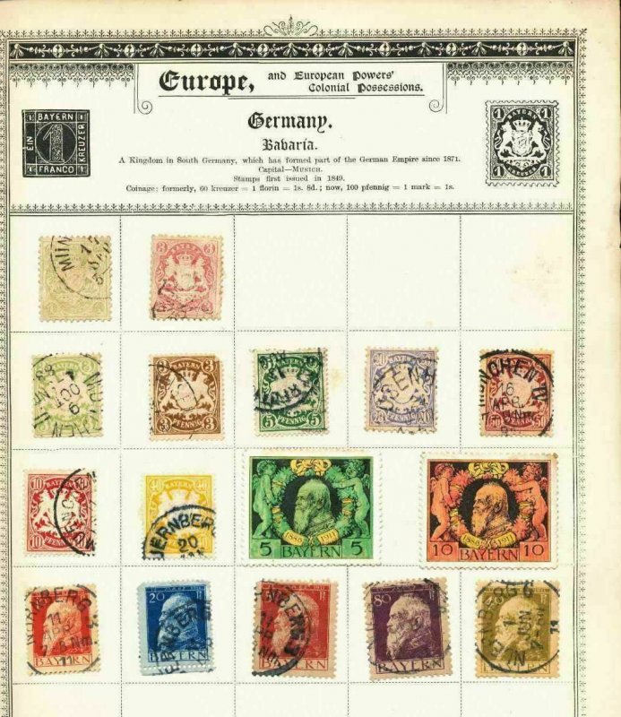 Germany Empire Bavaria OLD Mix on Early Pages(70+Items) WG10