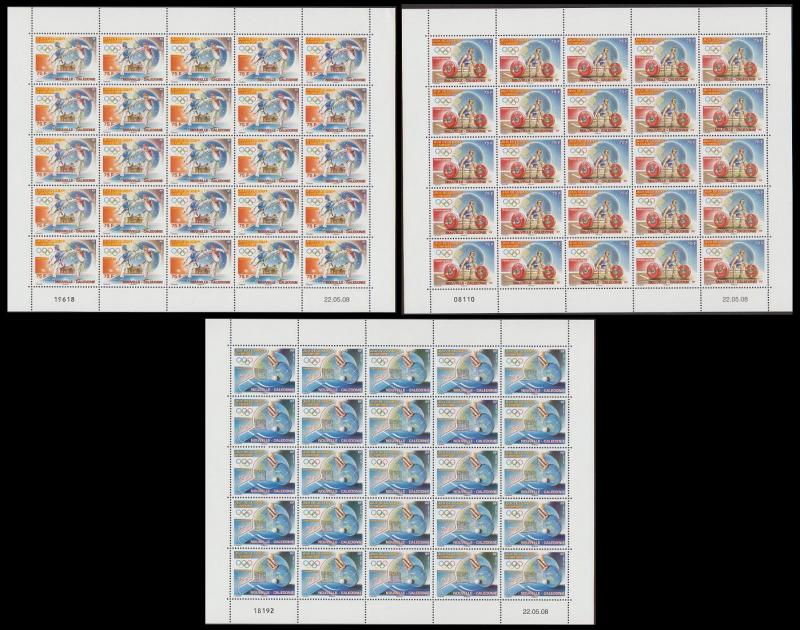 New Caledonia Olympic Games 3 sheetlets of 25v each SG#1449 MI#1466-1468