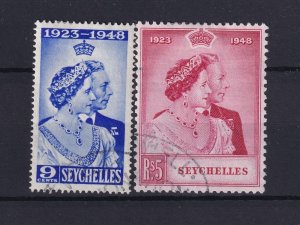 Seychelles KGVI 1948 Royal Silver Wedding SG152/153 Fine Used BP16381