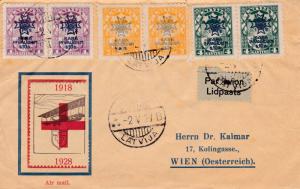 Latvia 1927 Arms and Stars Overprinted  Latvian War Invalids Semi-Postal