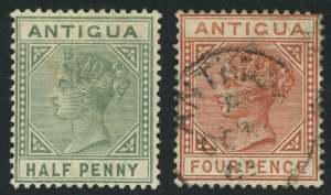 Antigua #12 #16 Postage British Commonwealth Stamps Used Mint LH