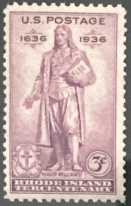 Scott #777 1936 3¢ Rhode Island Tercentenary MNH OG