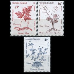 FR.POLYNESIA 1988 - Scott# 495-7 Medic.Plants Set of 3 NH