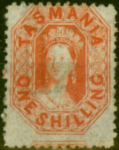 Tasmania 1865 1s Vermilion SG77 Fine & Fresh Mtd Mint