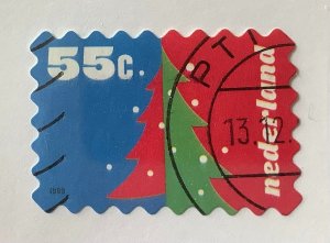 Netherlands 1999 Scott 1041m used -55c,  Red and Green Christmas Tree