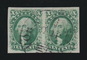 US 15 10c Washington Used Pair Graded 95 w/ PSE Cert XF-Superb SMQ $1300