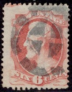 US Stamp #148 6c Carmine Lincoln USED SCV $22.50. Well Struck St. Louis Geo C...