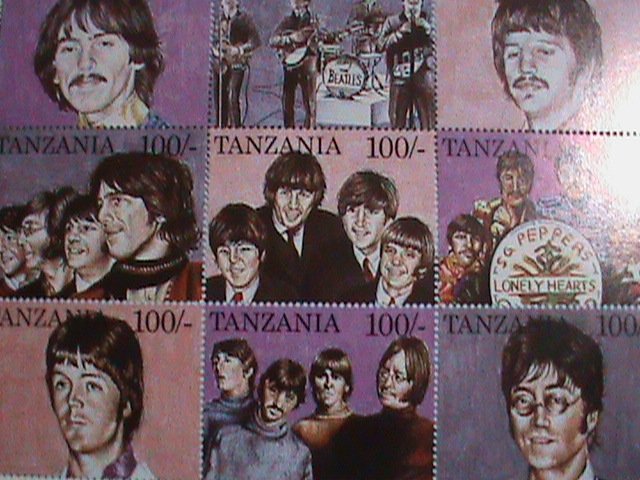 ​TANZANIA STAMP:1995 SC#1334 THE BEATLES  MNH STAMP SHEET.