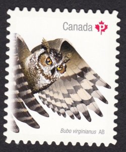 DIE CUT = GREAT HORNED OWL = Booklet stamp = BIRDS of Canada 2016 #2931i MNH