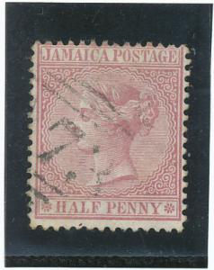 Jamaica QV 1872 1/2d claret SG7 FU