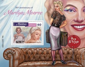 MALDIVES - 2016 - Marilyn Monroe - Perf Souv Sheet - Mint Never Hinged