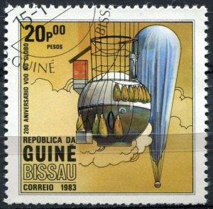 Guinea-Bissau Sc#447 Used, 20p multi, Manned Flight, 200th Anniversary (1983)...